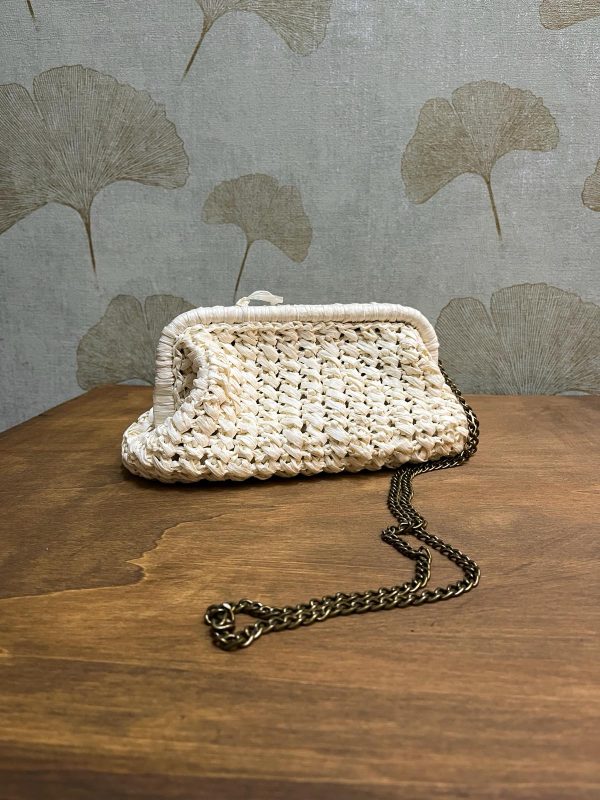 Pochette rafia naturale interamente lavorate a mano