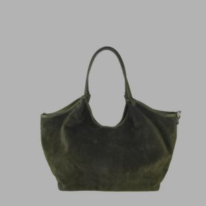 Borsa a spalla in pelle scamosciata