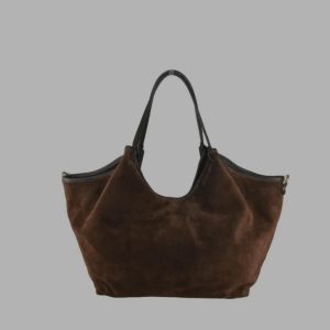 Borsa a spalla in pelle scamosciata