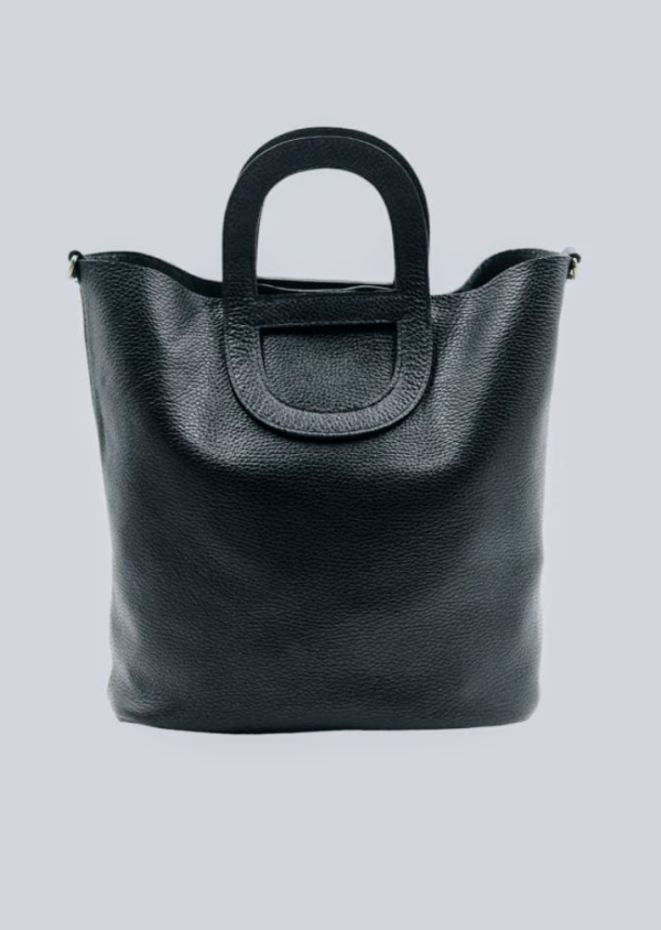 Borsa a mano vera pelle con tracolla removibile